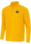 Main image for Mens Michigan Wolverines Yellow Antigua Letterwinners M Club Intent Qtr Zip Pullover