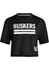 Main image for Womens Nebraska Cornhuskers Black Adidas Cropped Jersey Fashion Football