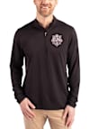 Main image for Mens Indiana Hoosiers Black Cutter and Buck 2025 CFP National Champions Virtue Eco Pique Qtr Zip