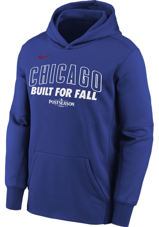 Nike Chicago Cubs Youth Blue 2025 Postseason Participant AC October Long Sleeve Hoodie