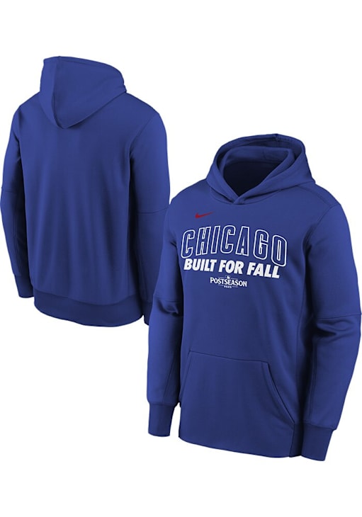 Nike Chicago Cubs Youth Blue 2025 Postseason Participant AC October Long Sleeve Hoodie