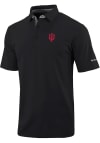 Main image for Mens Indiana Hoosiers Black Columbia Heat Seal Even Lie Short Sleeve Polo Shirt