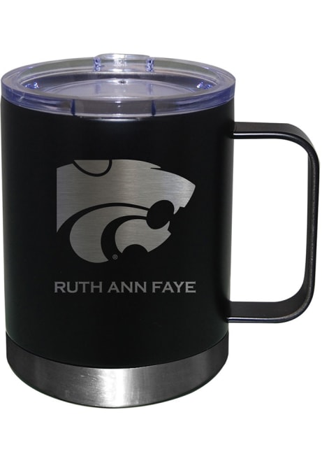 Black K-State Wildcats Personalized Laser Etched 12oz Lowball Tumbler