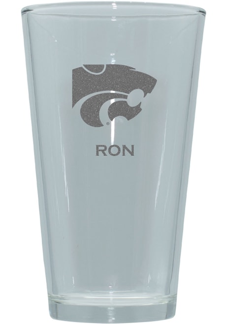 White K-State Wildcats Personalized Laser Etched 17oz Pint Glass
