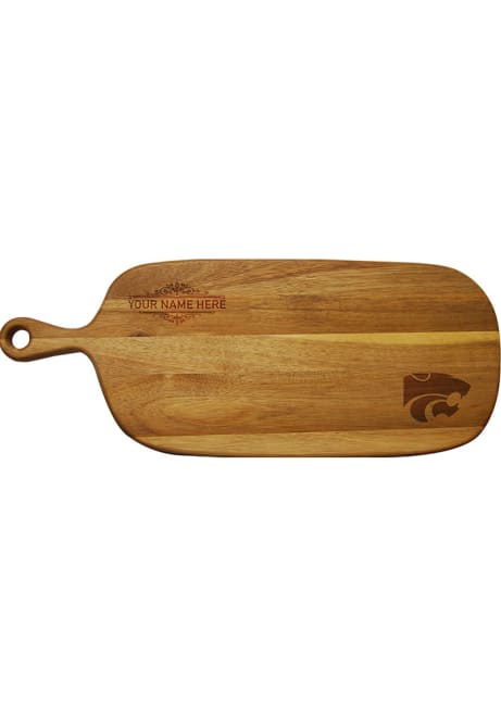 Brown K-State Wildcats Personalized Acacia Paddle Kitchen Cutting Board