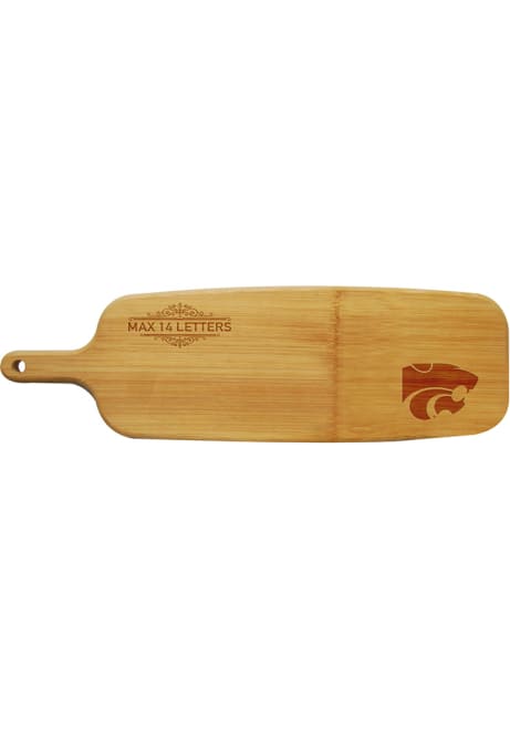 Brown K-State Wildcats Personalized Bamboo Paddle Serving Tray