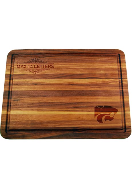 Brown K-State Wildcats Personalized Acacia Serving Tray