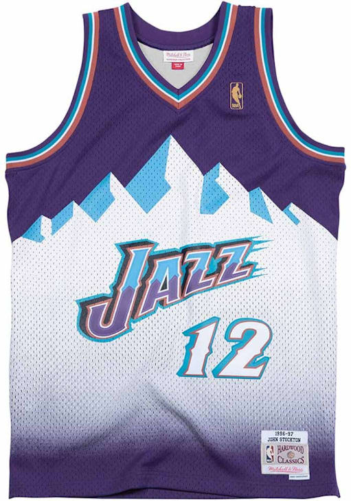 John Stockton Utah Jazz Mitchell and Ness 96-97 Swingman Jersey