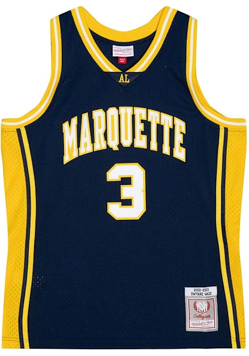 Dwayne Wade Marquette Golden Eagles Mitchell and Ness NAVY