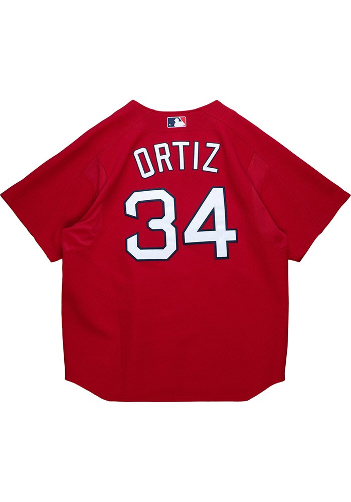 Men s Mitchell Ness David Ortiz Red Boston Sox Big Tall Cooperstown Collection Batting Practice Replica Jersey