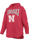 Main image for Womens Nebraska Cornhuskers Red Pressbox Melange Hood Hooded Sweatshirt
