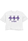 Main image for K-State Wildcats Boyfriend Crop Short Sleeve T-Shirt - White