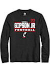 Main image for Darrell Gipson Jr Mens Black Cincinnati Bearcats Football NIL Stacked Box Long Sleeve Player T Shi..