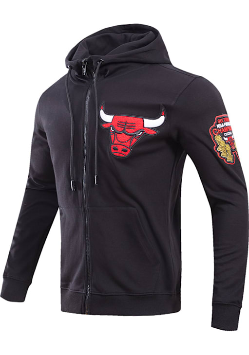 Pro Standard Chicago Bulls Mens Black Chenille Long Sleeve Zip Fashion