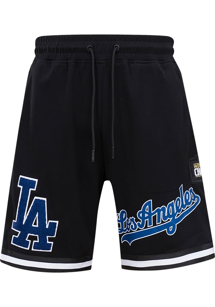 Los Angeles Dodgers Mens Pro Standard BLACK Chenille Shorts - 64920217