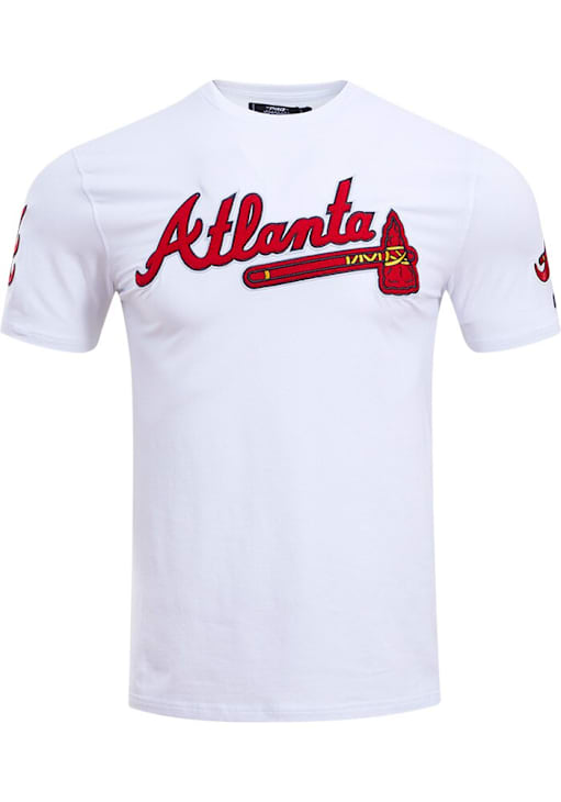 Pro Standard Atlanta Braves White Chenille Short Sleeve Fashion T