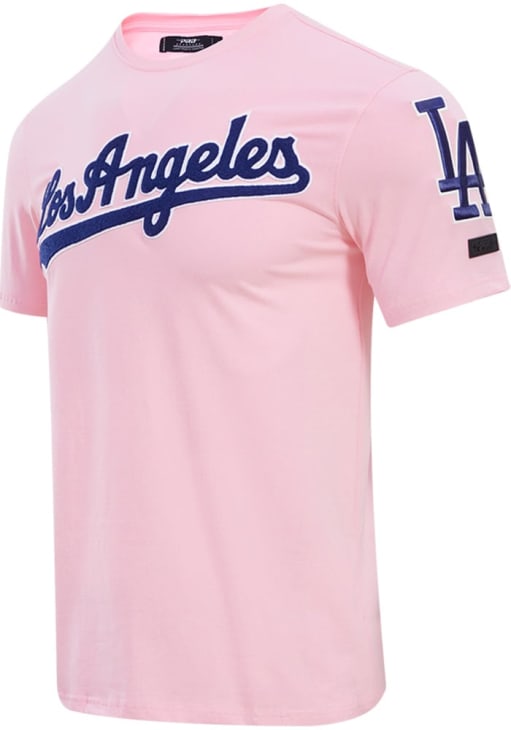Pro Standard Los Angeles Dodgers Pink Chenille Short Sleeve Fashion T Shirt