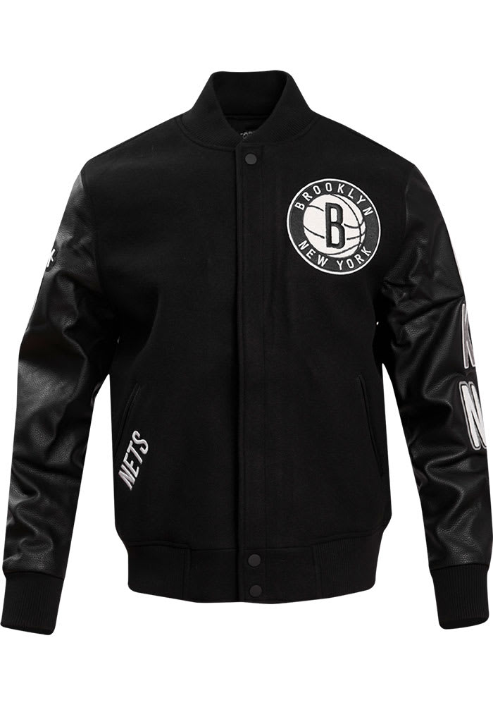 Pro Standard Brooklyn Nets Mens BLACK Wool Varsity Heavyweight