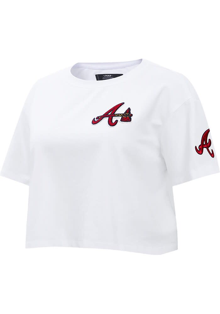 Pro Standard Atlanta Braves Womens WHITE Boxy T-Shirt - 64920858