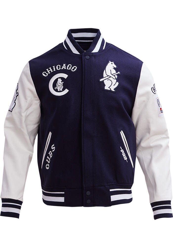 Pro Standard Chicago Cubs Mens NAVY Retro Wool Varsity Heavyweight