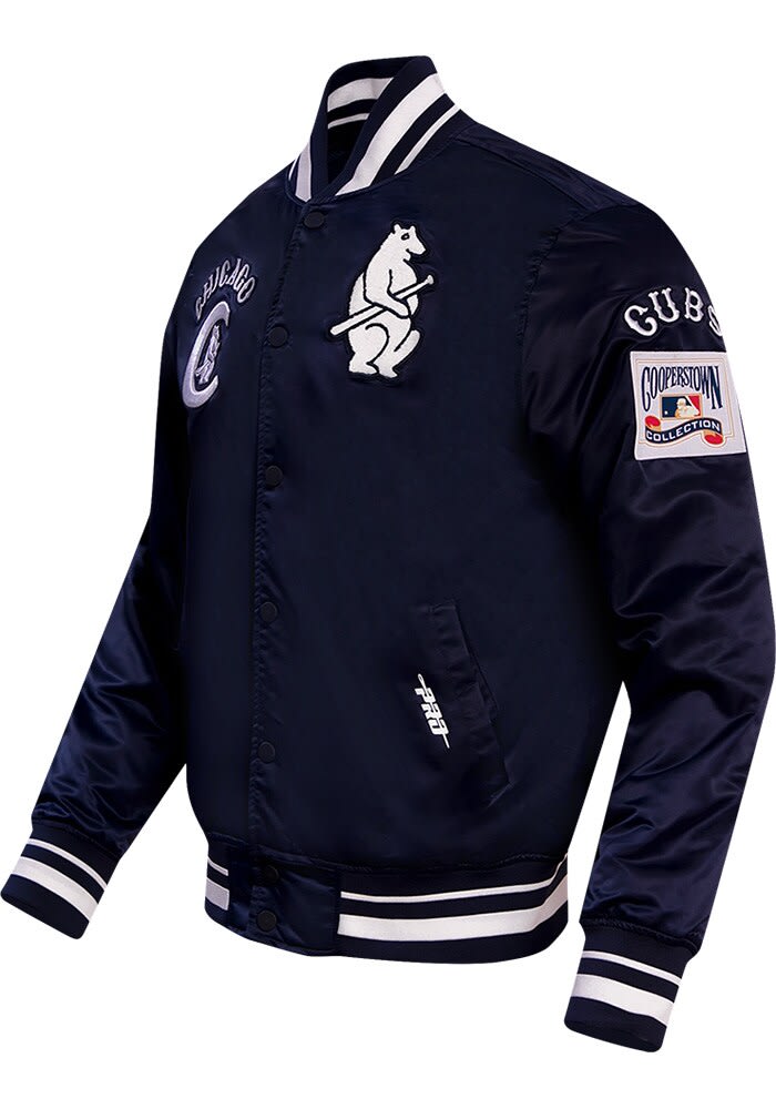 PRO STANDARD CHICAGO CUBS スタジャン S Pro Standard Chicago Cubs Mens NAVY Retro Classic Satin