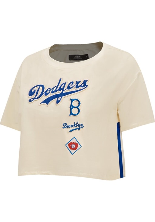 Pro Standard Brooklyn Dodgers Womens White Retro Boxy Short Sleeve T-Shirt