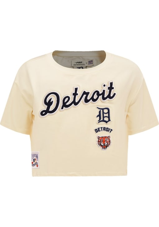 Pro Standard Detroit Tigers Womens White Retro Boxy Short Sleeve T-Shirt