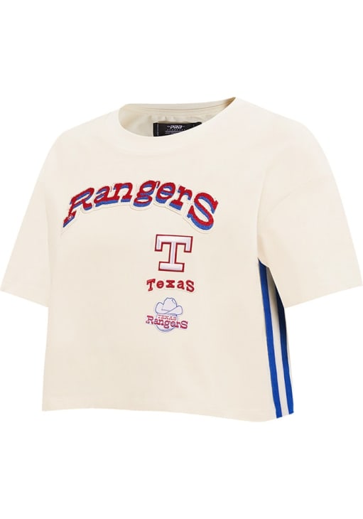 Pro Standard Texas Rangers Womens White Retro Boxy Short Sleeve T-Shirt