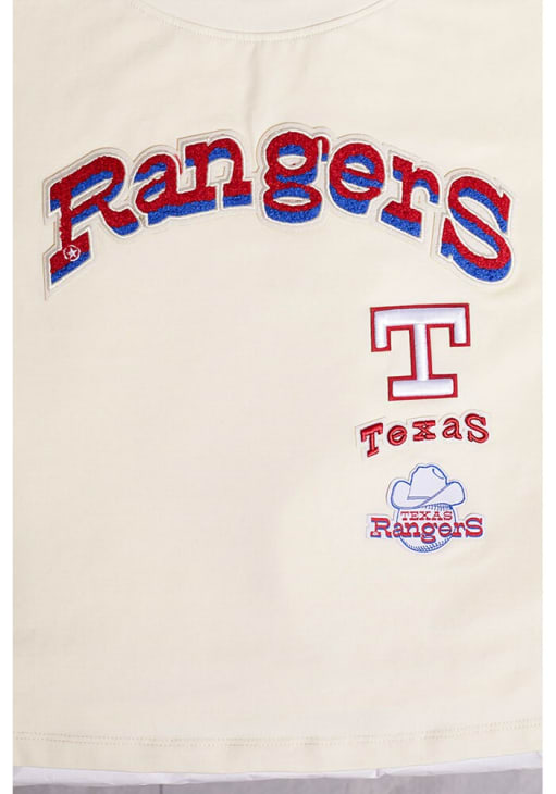 Pro Standard Texas Rangers Womens White Retro Boxy Short Sleeve T-Shirt