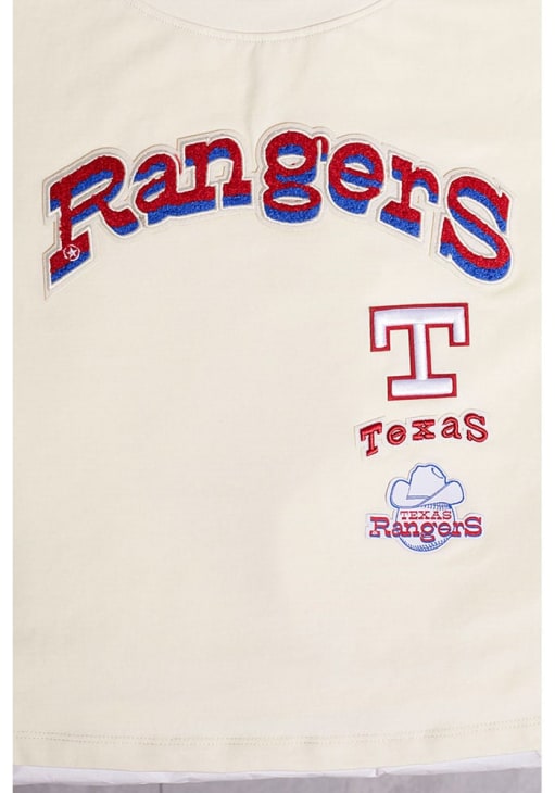 Pro Standard Texas Rangers Womens White Retro Boxy Short Sleeve T-Shirt