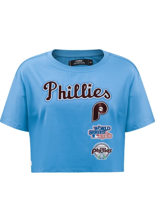 Pro Standard Philadelphia Phillies Womens Blue Retro Boxy Short Sleeve T-Shirt