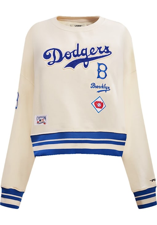 Pro Standard Brooklyn Dodgers Womens White Retro Classic Crew Sweatshirt