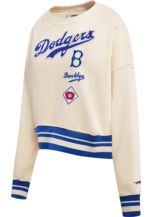 Pro Standard Brooklyn Dodgers Womens White Retro Classic Crew Sweatshirt