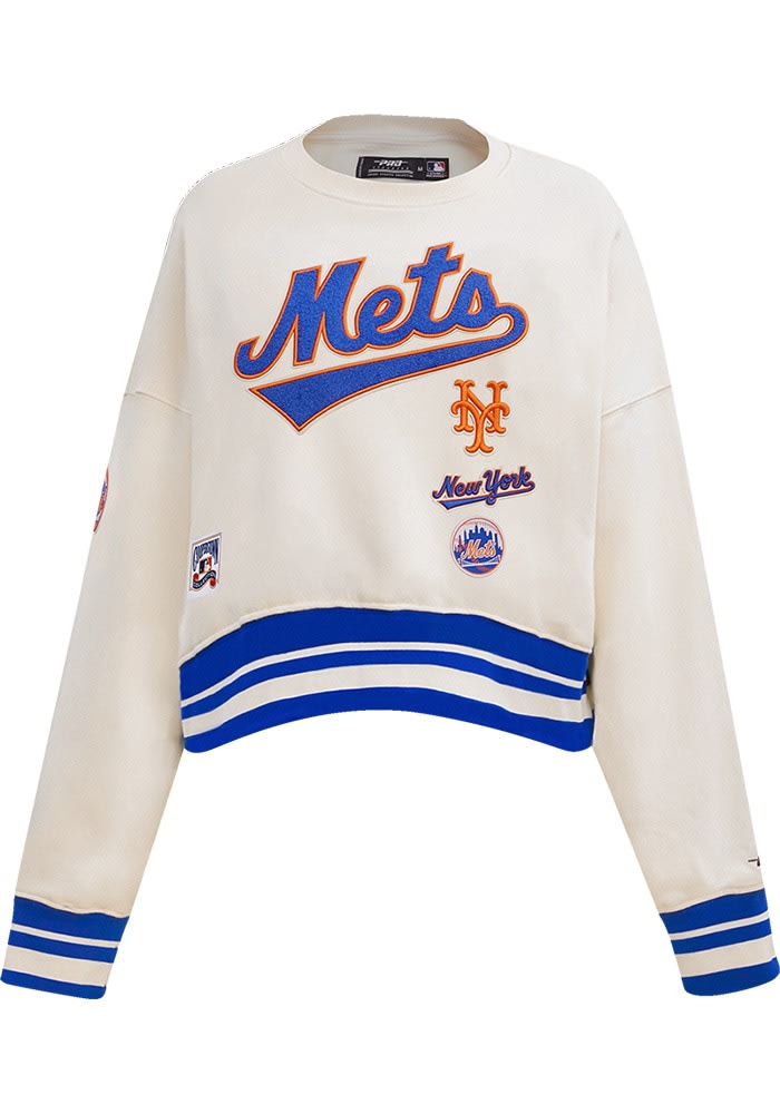 Pro Standard New York Mets Womens White Retro Classic Crew Sweatshirt