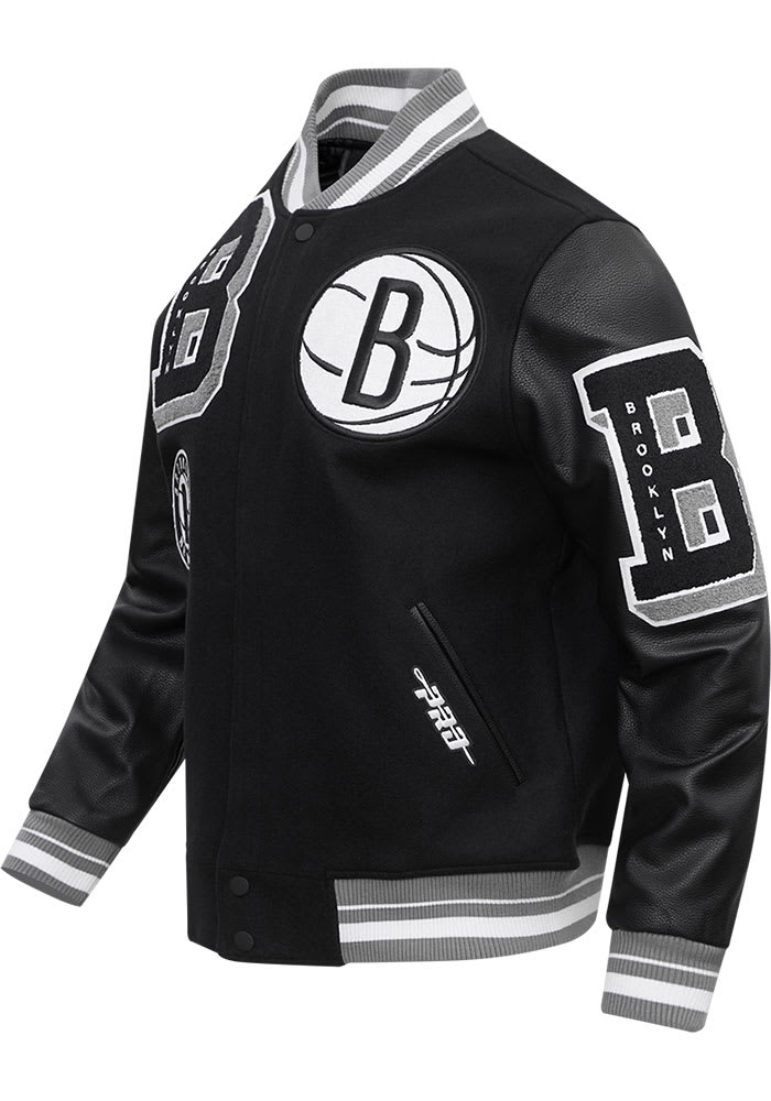 Pro Standard Brooklyn Nets Mens BLACK/GREY Mash Up Heavyweight