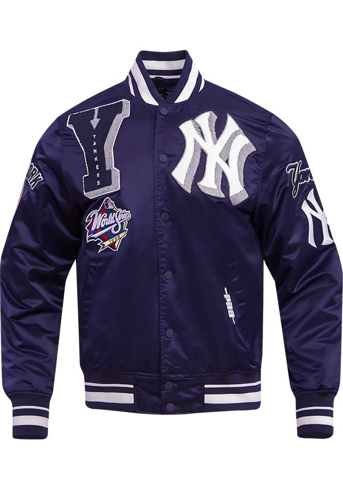 New York Yankees ジャケット ネイビーXXL Pro Standard New York Yankees Mens MIDNIGHTNAVY Mash Up Satin