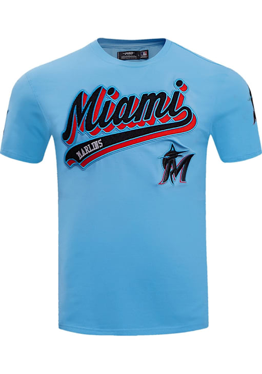 Pro Standard Miami Marlins UNIVERSITYBLUE Script Tail Short Sleeve