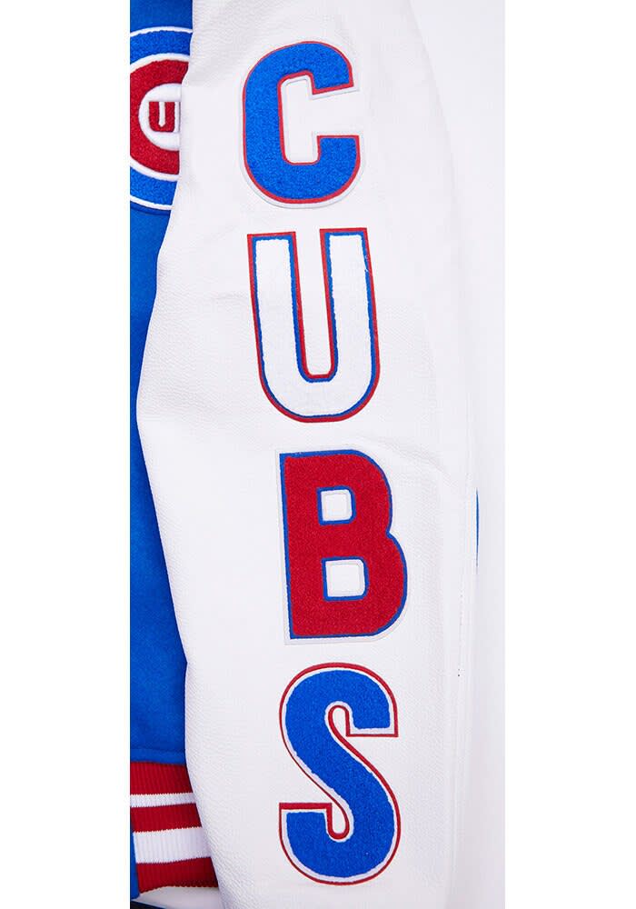 Chicago Cubs Pro Standard Womens ROYAL/RED Script Tail Varsity