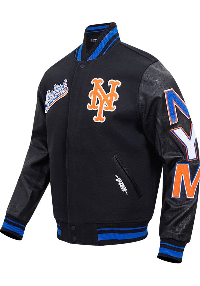 New York Mets Pro Standard Womens BLACK/ROYAL Script Tail Varsity