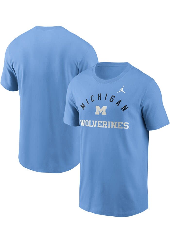 Nike LIGHT BLUE Michigan Wolverines Cotton Short Sleeve T Shirt