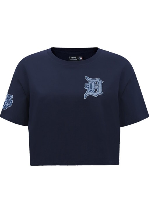 Pro Standard Detroit Tigers Womens Navy Blue Varsity Blues Short Sleeve T-Shirt