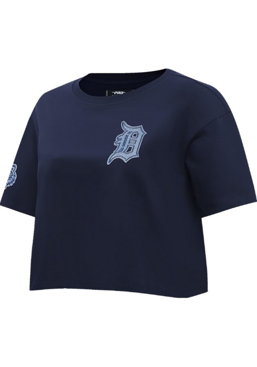 Pro Standard Detroit Tigers Womens Navy Blue Varsity Blues Short Sleeve T-Shirt