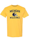 Main image for Michigan Wolverines Arch Name Helmet Short Sleeve T Shirt - Yellow