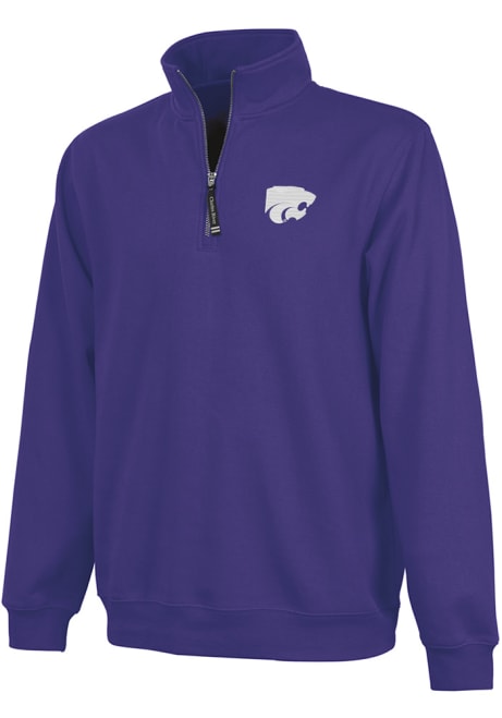 Mens Purple K-State Wildcats Crosswind Fleece Qtr Zip Pullover