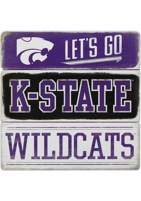 Purple K-State Wildcats Planked Sign
