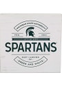 Michigan State Spartans White Deep Wood Block Sign