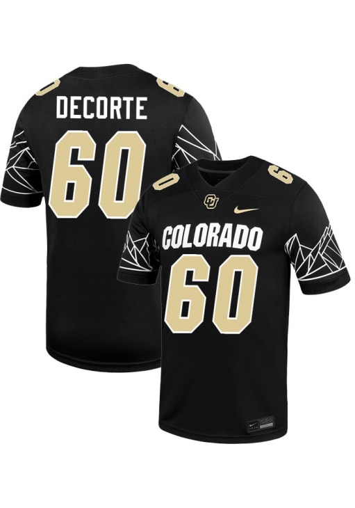 Aiden DeCorte  Nike Colorado Buffaloes Black NIL Game Football Jersey