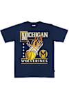 Main image for Michigan Wolverines Basketball Hoops Heavyweight Short Sleeve T Shirt - Navy Blue