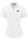 Main image for Womens Washington Huskies White Cutter and Buck Forge Eco Polo Short Sleeve Polo Shirt