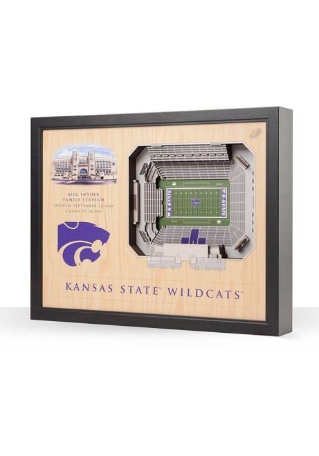 Purple K-State Wildcats 3D Stadium View Wall Art